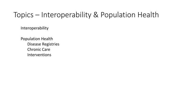topics interoperability population health