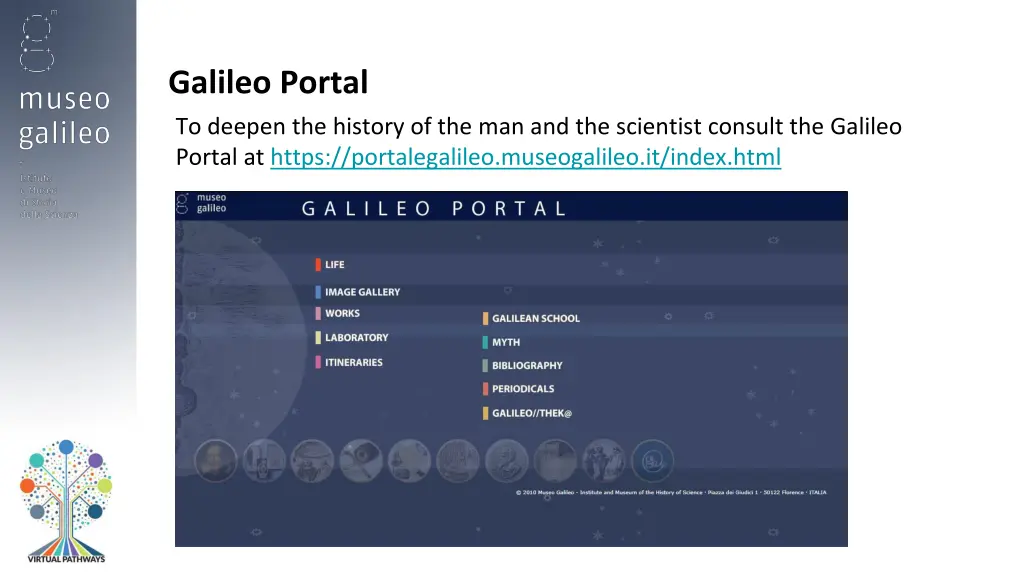 galileo portal to deepen the history