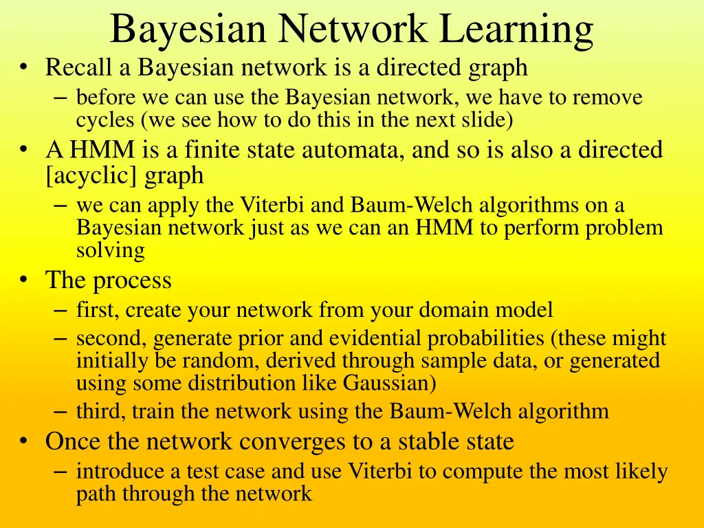 bayesian network learning recall a bayesian