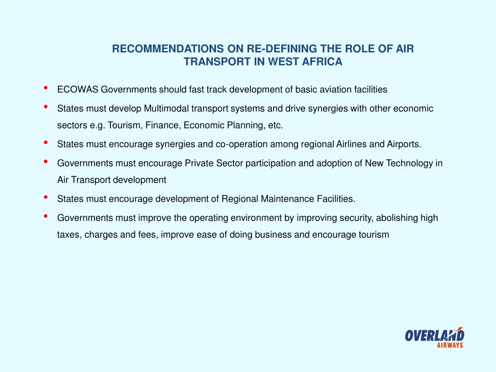 recommendations on re defining the role