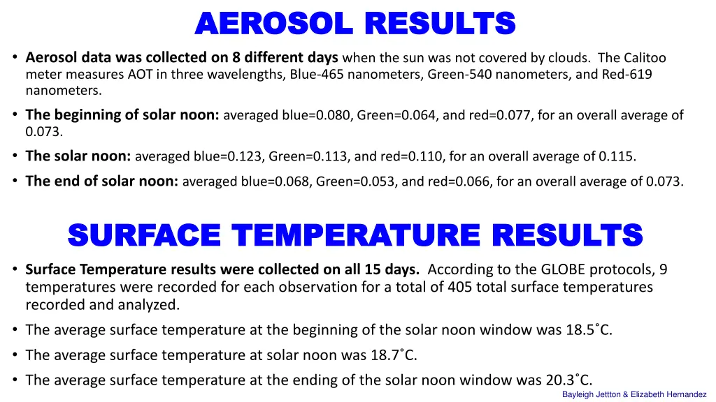 aerosol results aerosol results