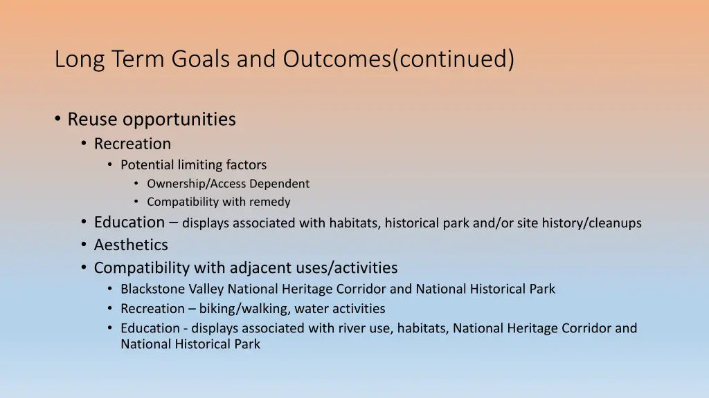 long term goals and outcomes continued 1