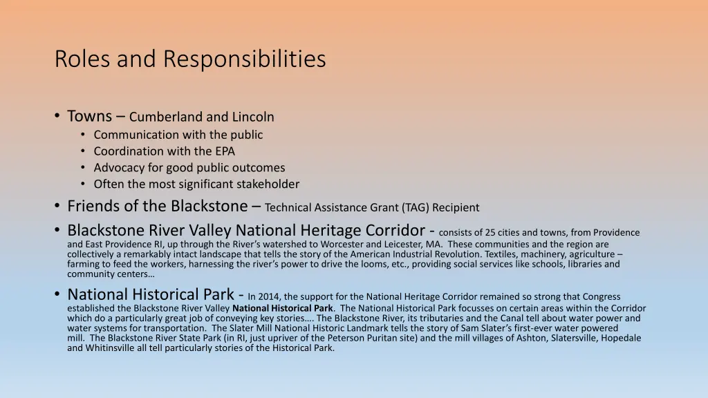 roles and responsibilities