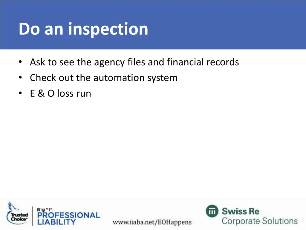 do an inspection