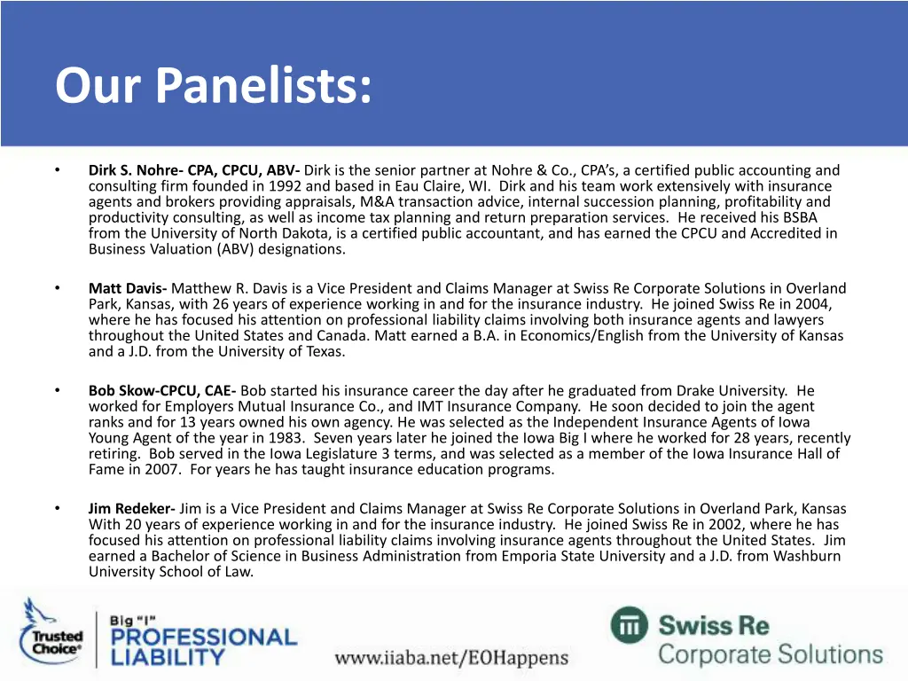 our panelists