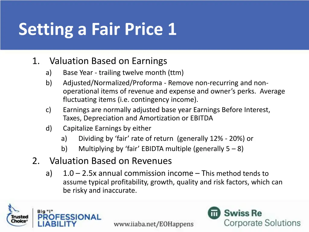 setting a fair price 1