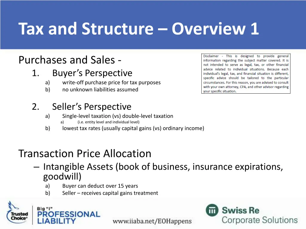 tax and structure overview 1