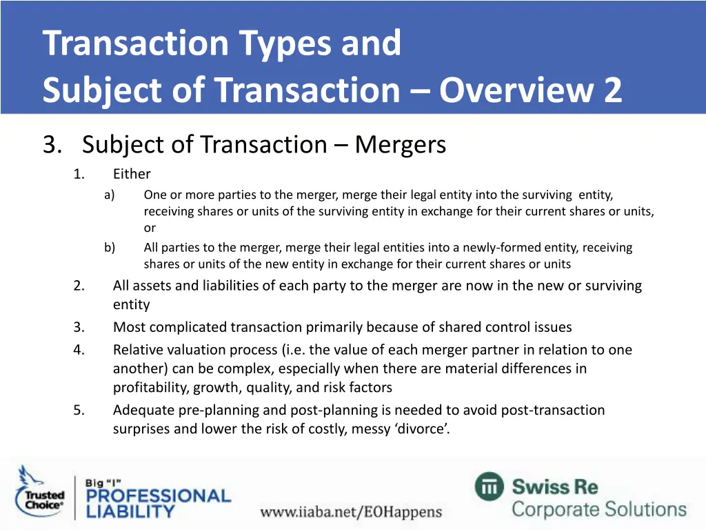 transaction types and subject of transaction 1