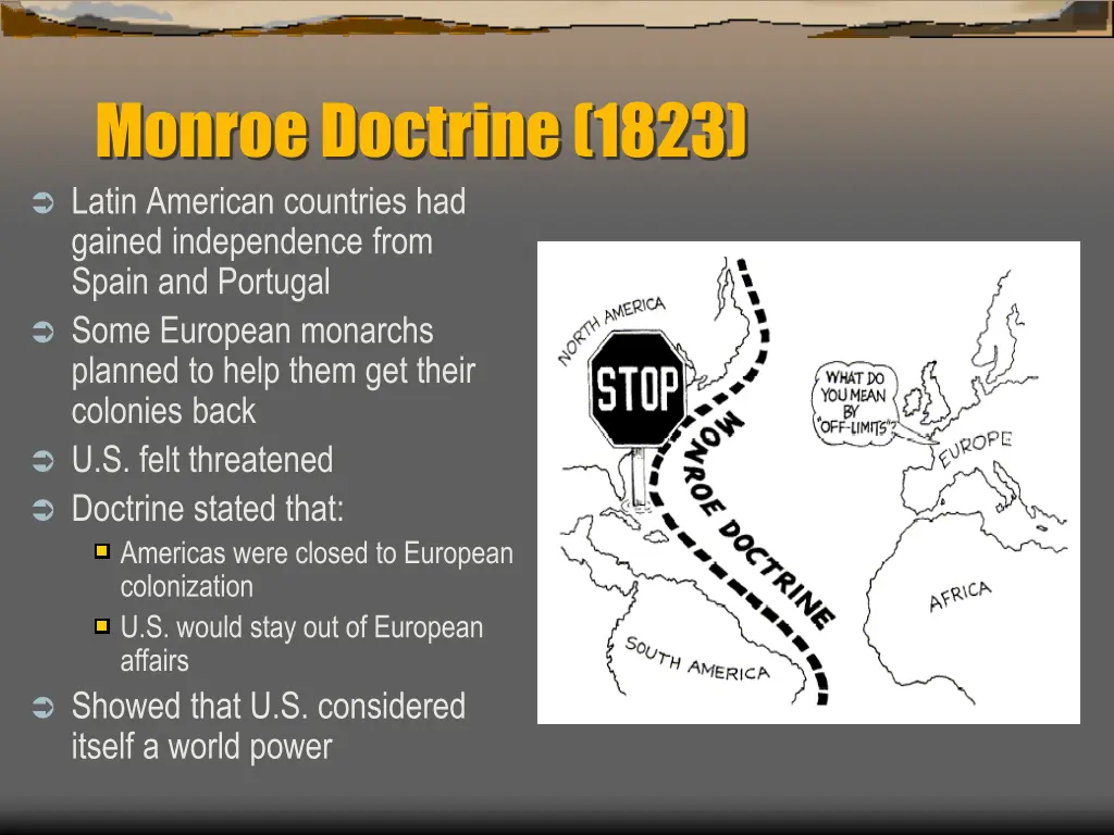 monroe doctrine 1823 latin american countries
