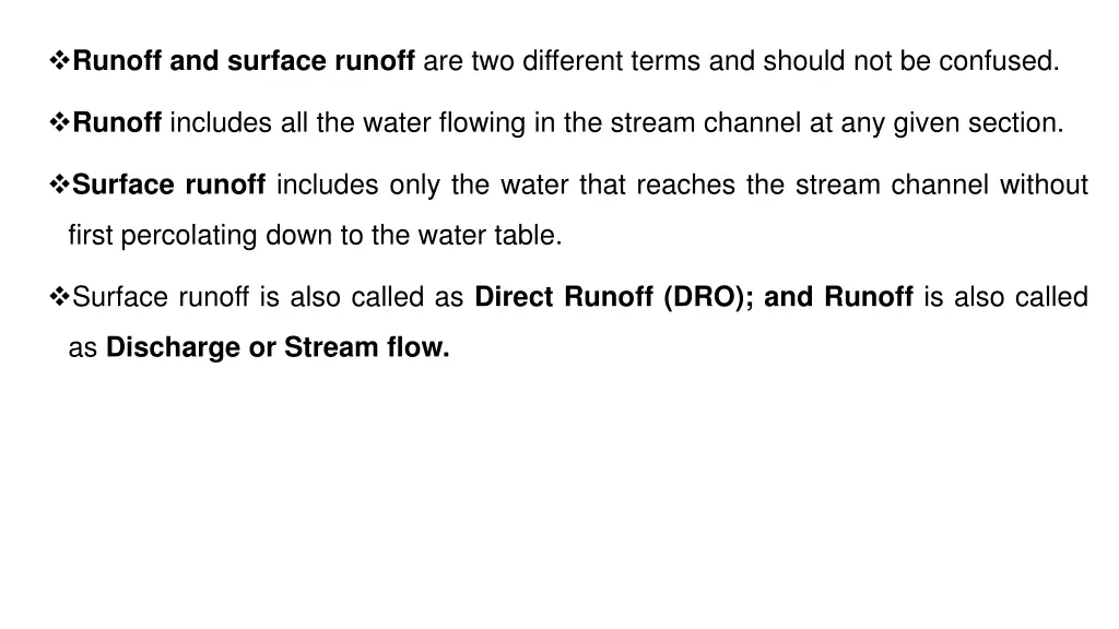 runoff and surface runoff are two different terms