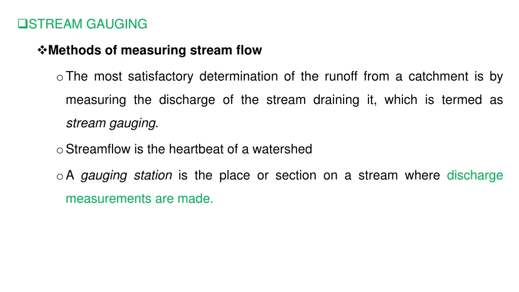 stream gauging