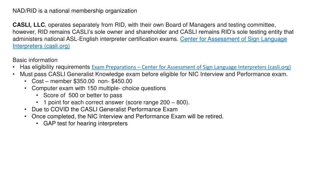 nad rid is a national membership organization