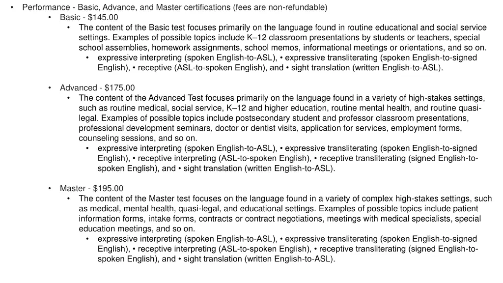 performance basic advance and master