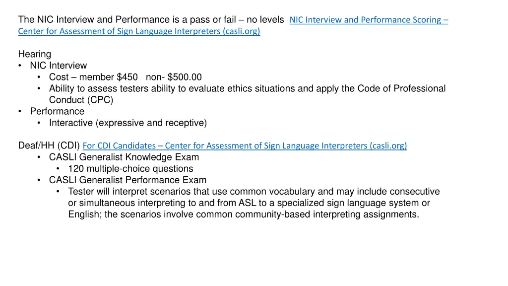 the nic interview and performance is a pass 1