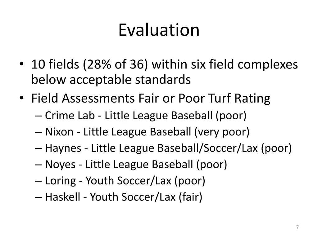 evaluation