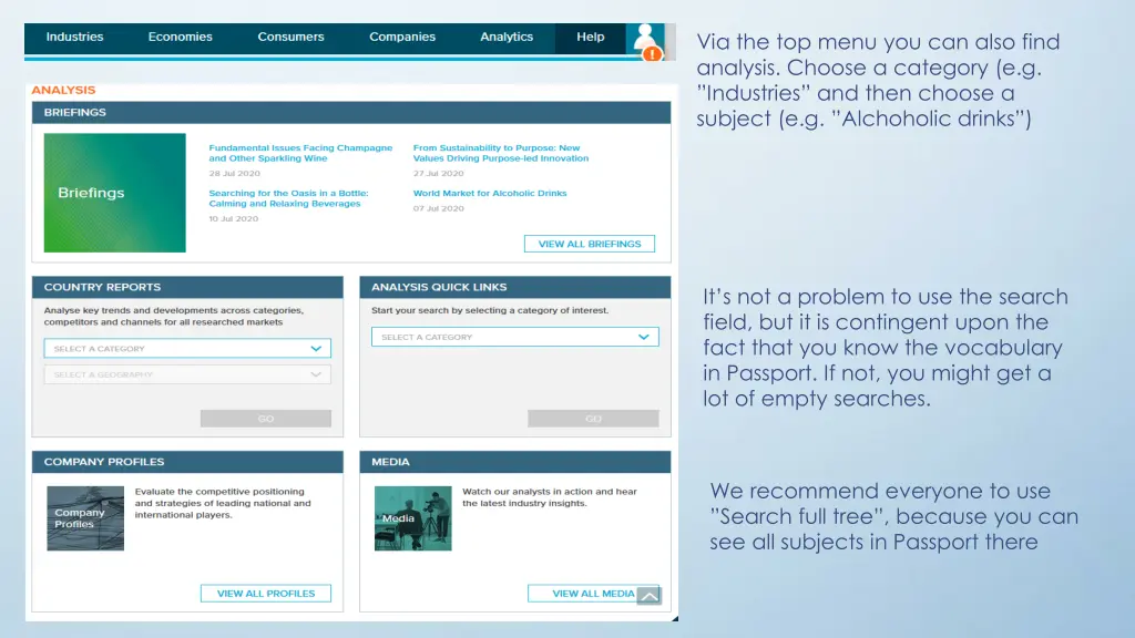 via the top menu you can also find analysis