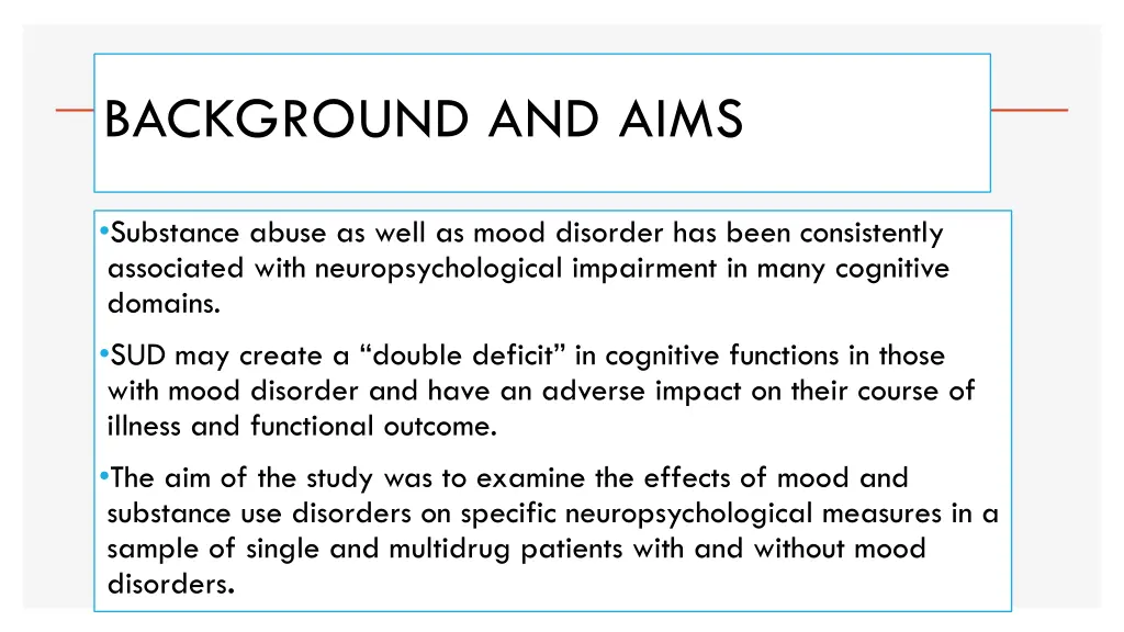 background and aims