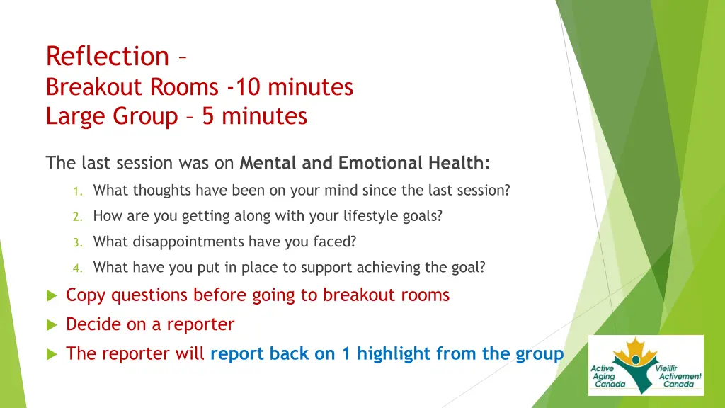 reflection breakout rooms 10 minutes large group