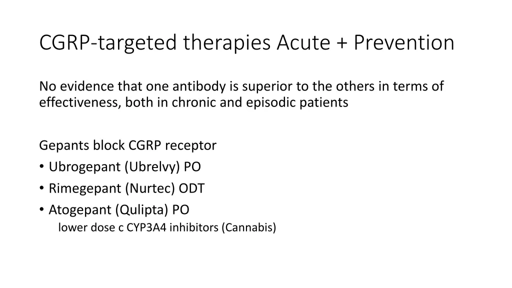 cgrp targeted therapies acute prevention