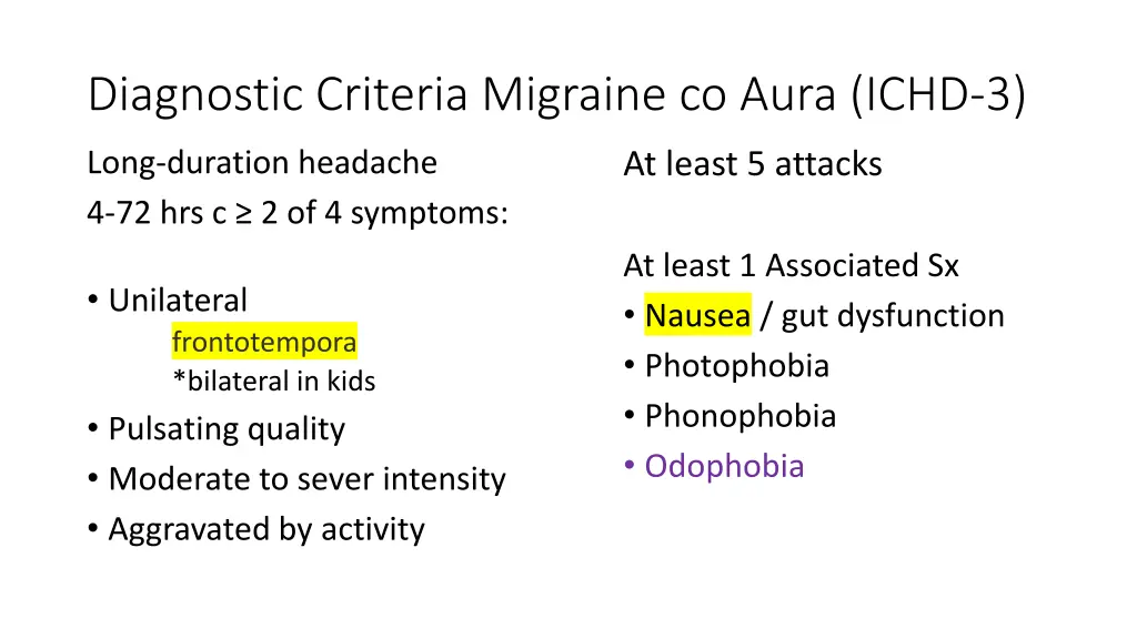 diagnostic criteria migraine co aura ichd 3