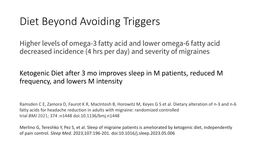 diet beyond avoiding triggers