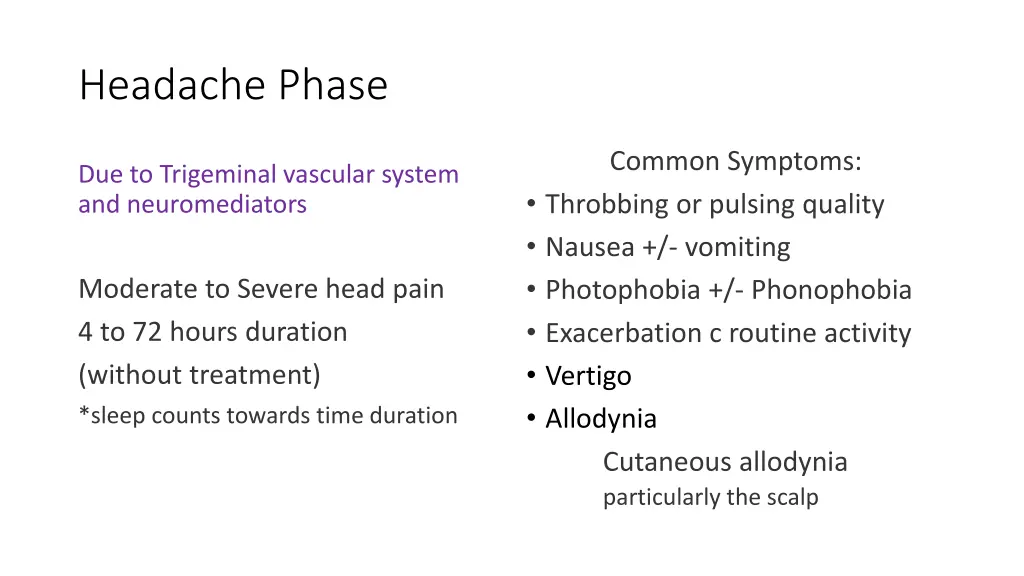 headache phase