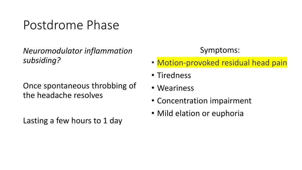 postdrome phase