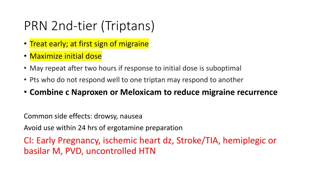 prn 2nd tier triptans