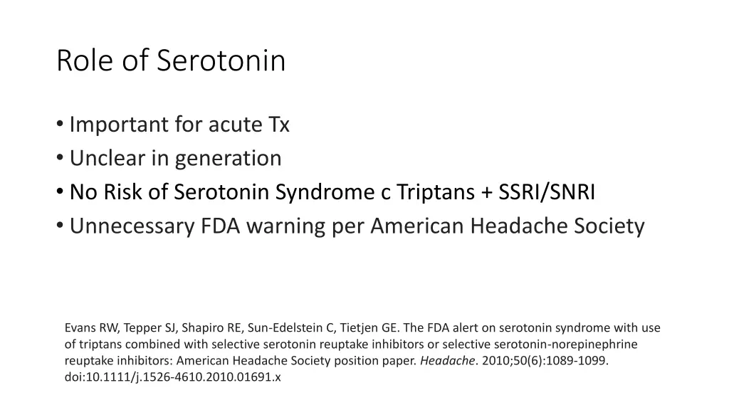 role of serotonin