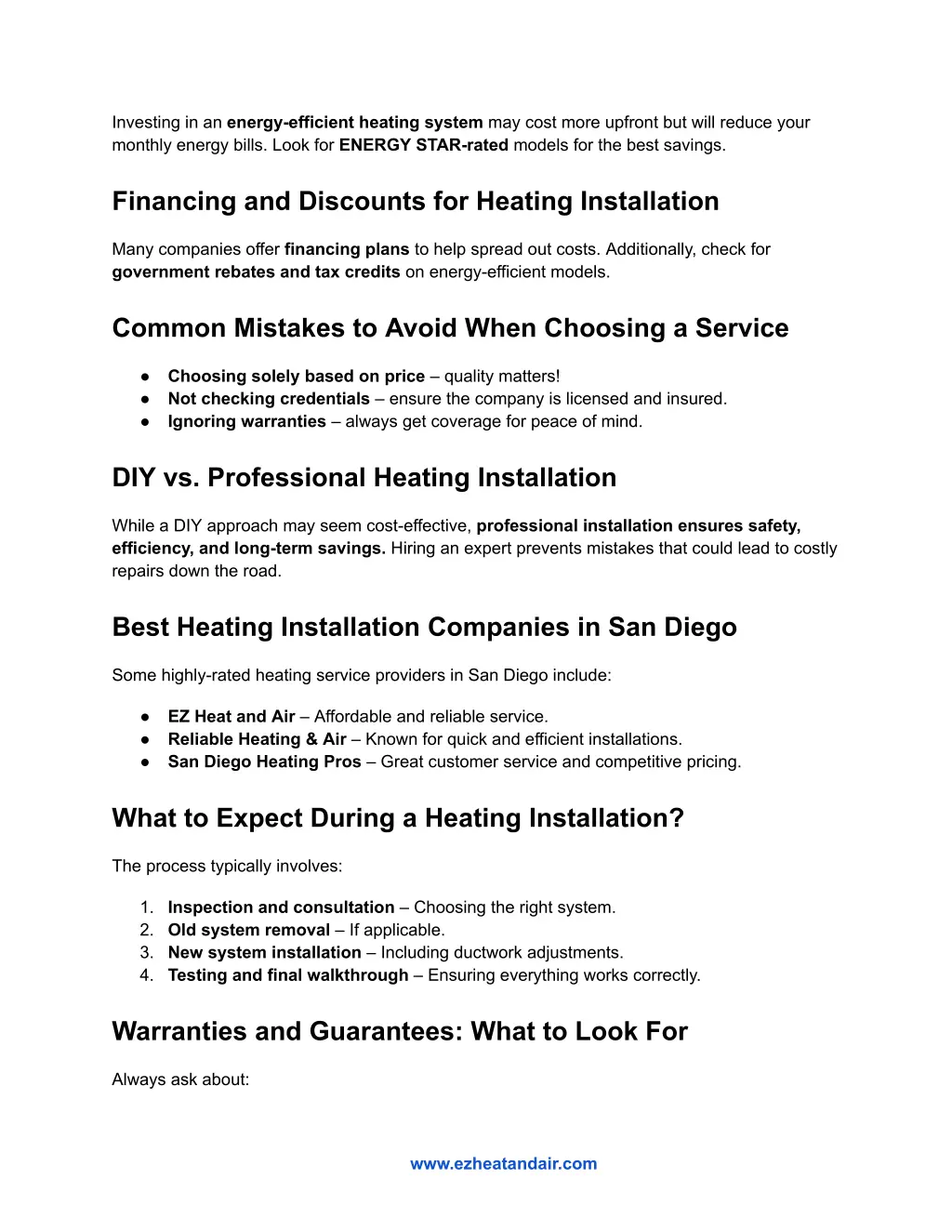 investing in an energy efficient heating system