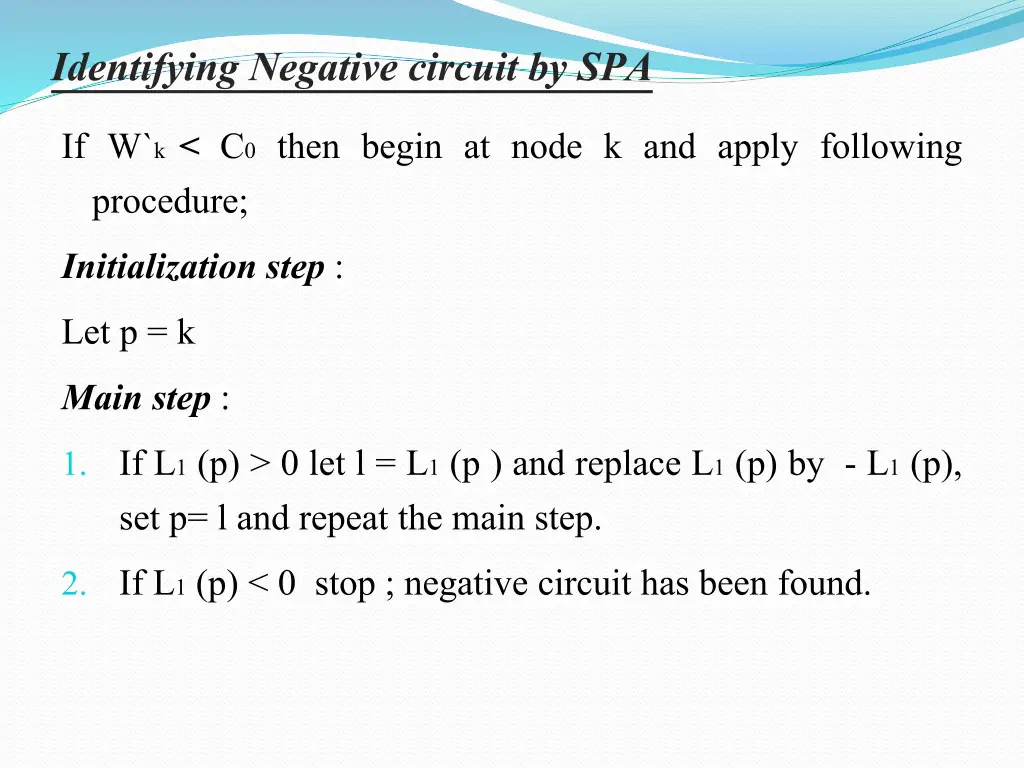 identifying negative circuit
