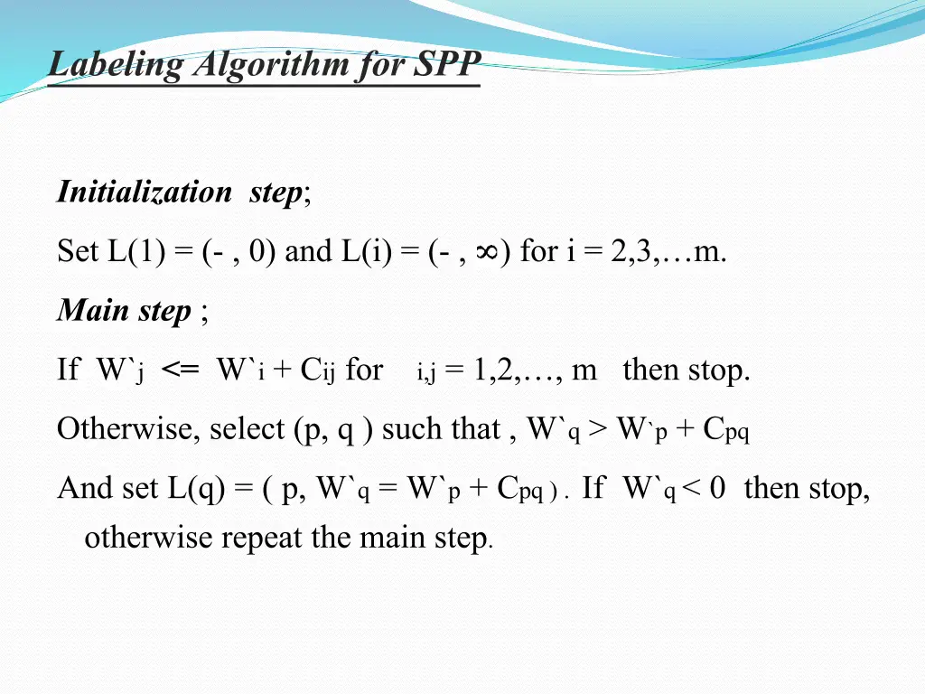 labeling algorithm for spp