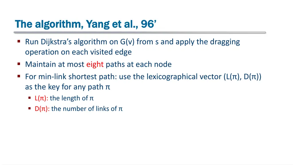 the algorithm yang et al 96 the algorithm yang