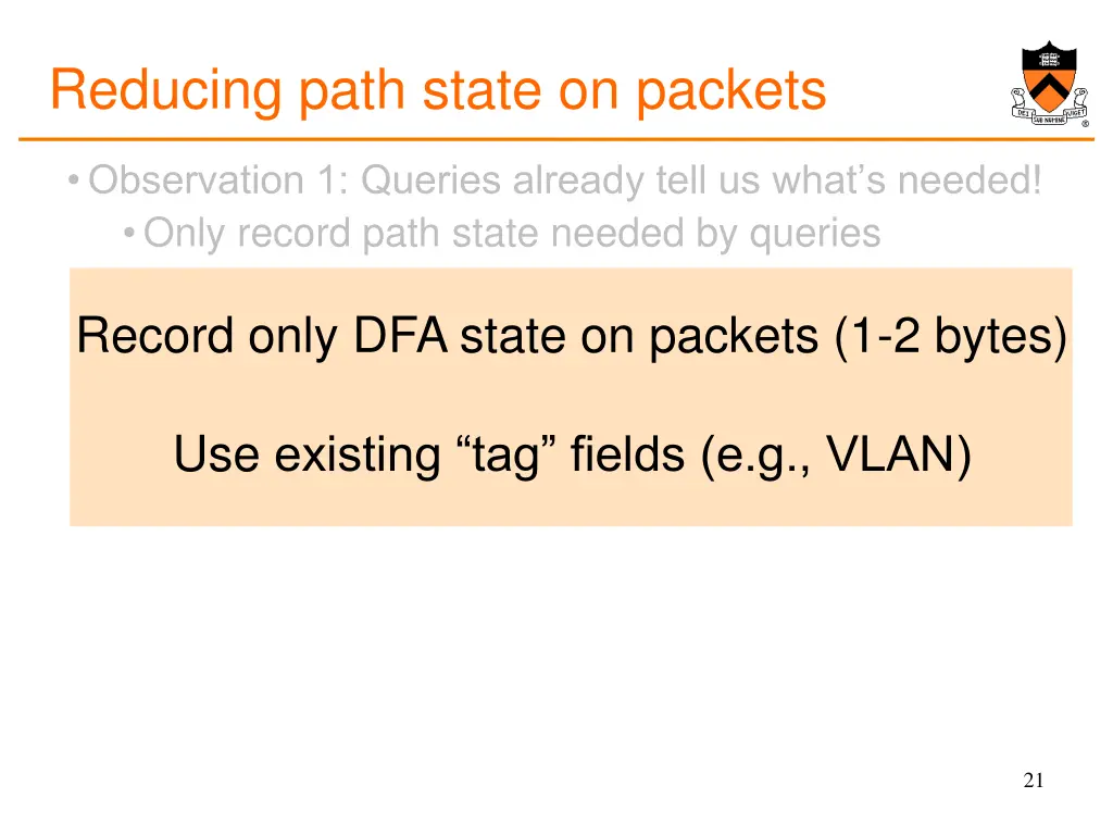 reducing path state on packets 1