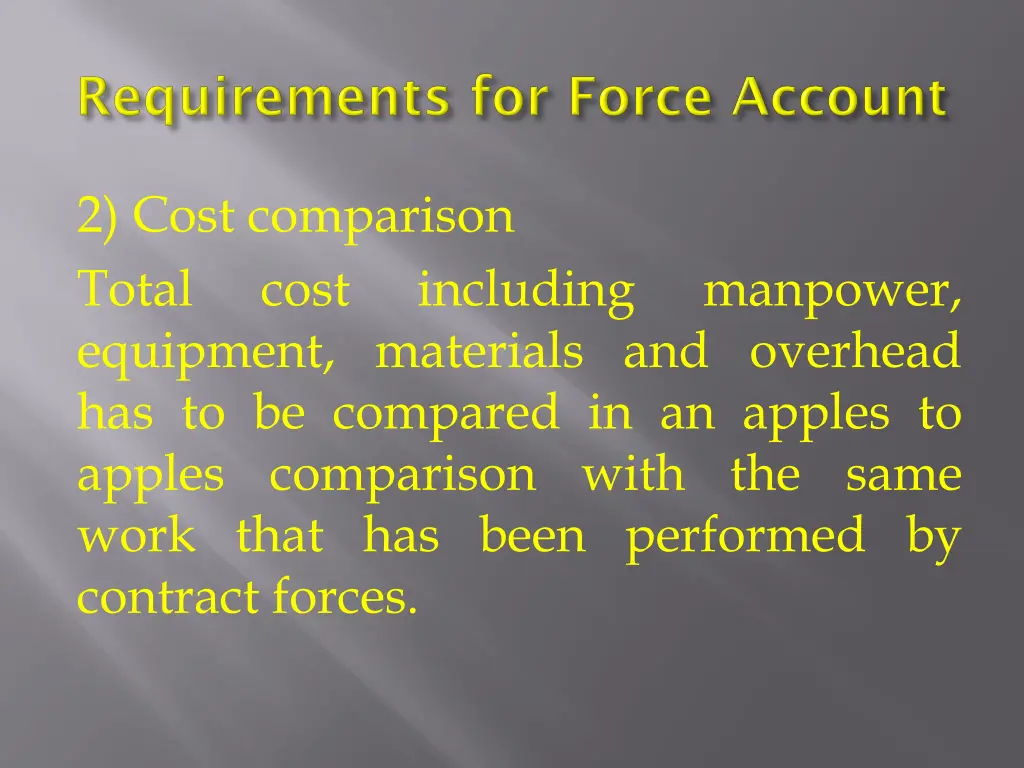 2 cost comparison total cost equipment materials