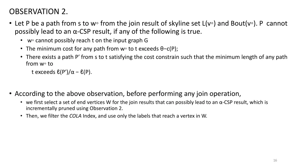 observation 2 let p be a path from s to w from