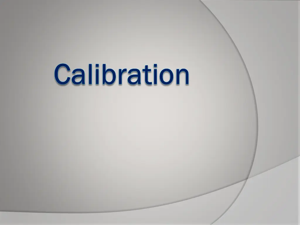 calibration calibration