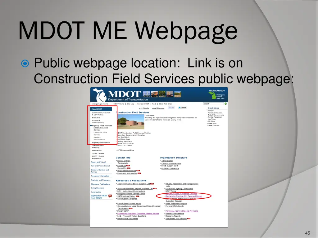 mdot me webpage