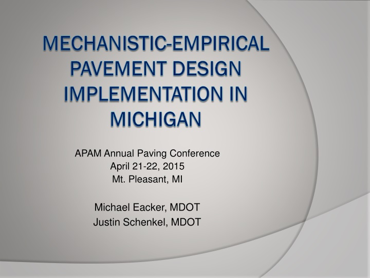 mechanistic mechanistic empirical pavement design