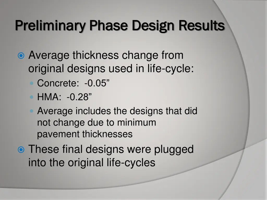 preliminary phase design results preliminary 5