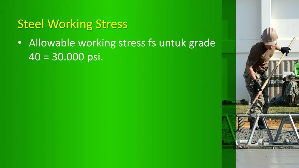 steel working stress allowable working stress