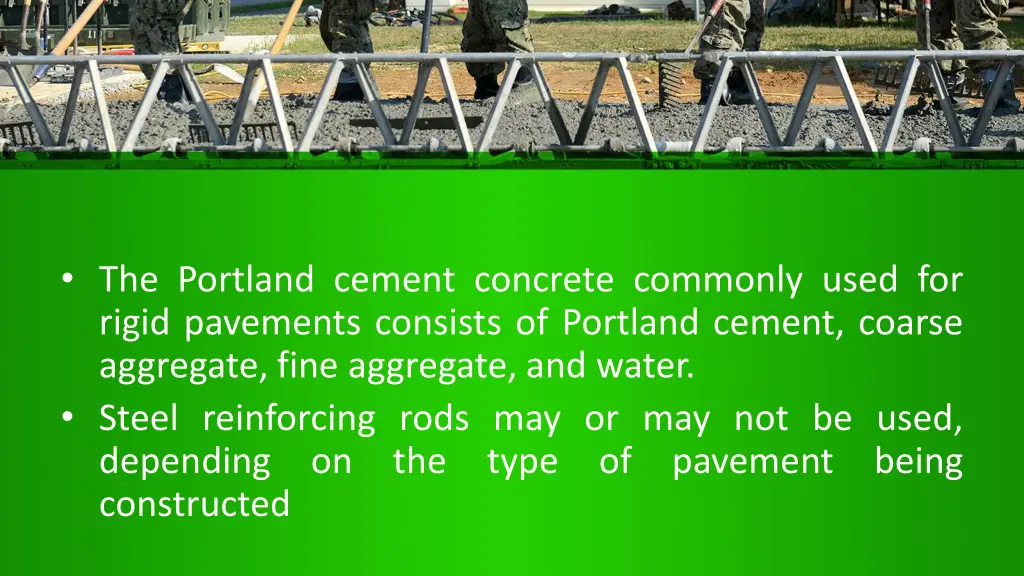 the portland cement concrete commonly used
