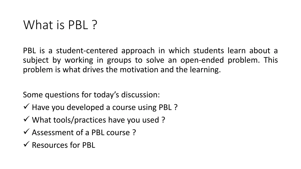 what is pbl