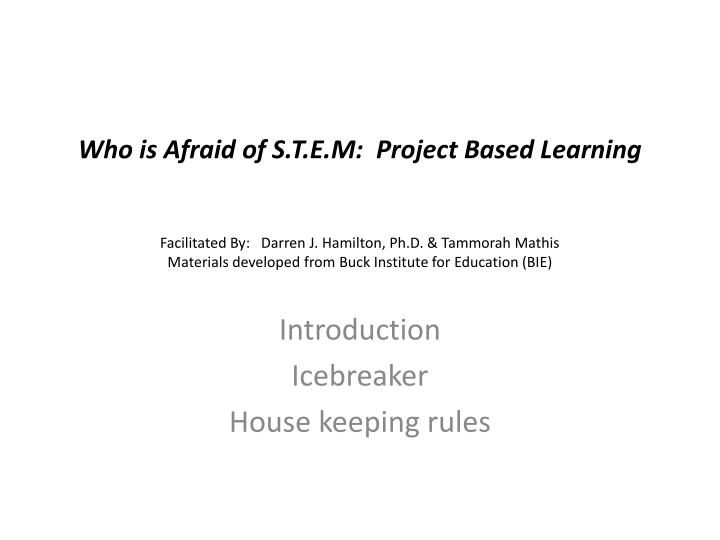 who is afraid of s t e m project based learning