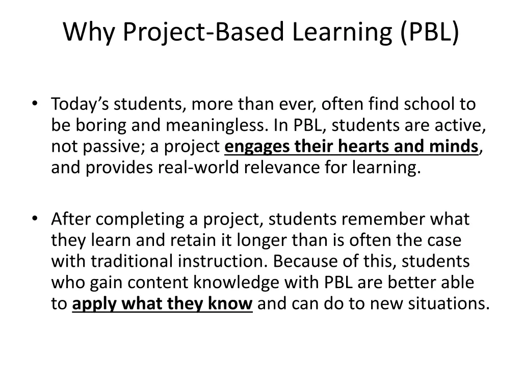 why project based learning pbl 1