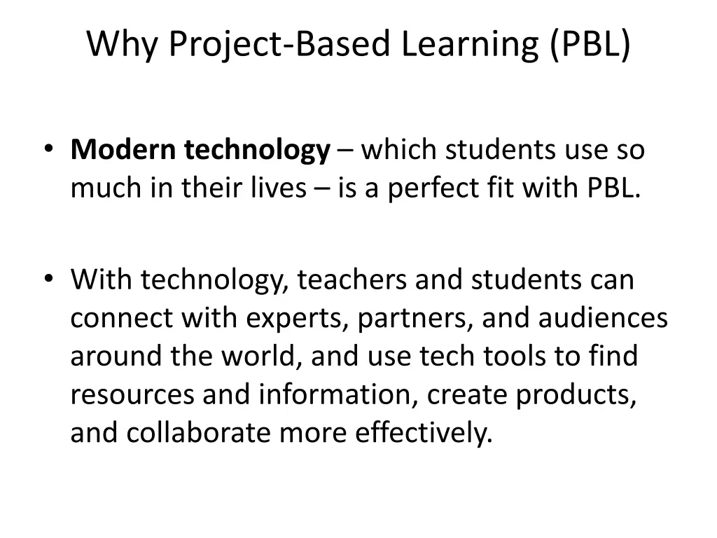 why project based learning pbl 4