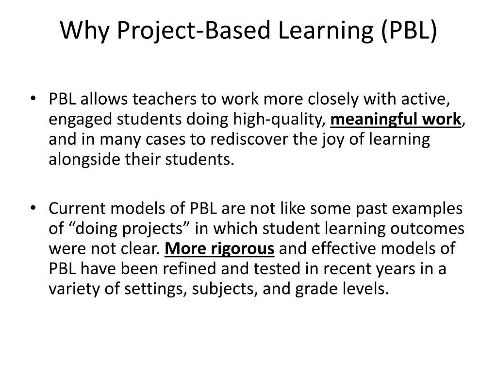 why project based learning pbl 5