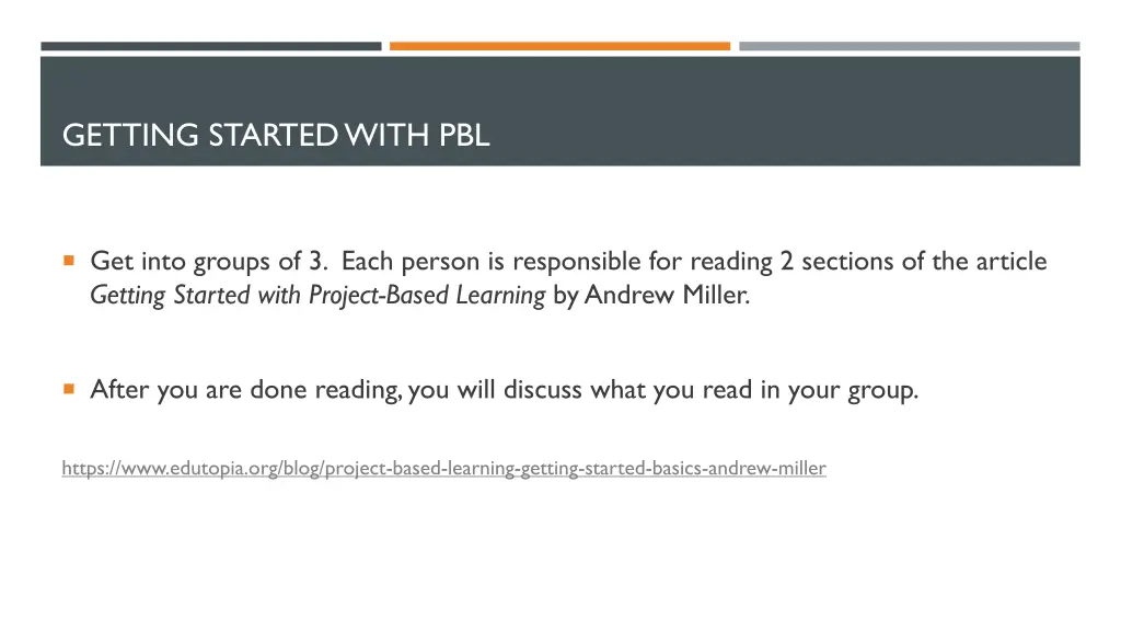 getting started with pbl