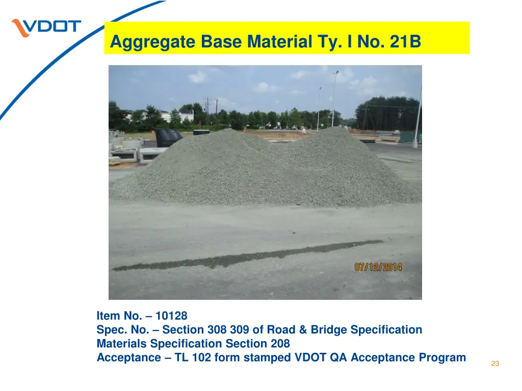 aggregate base material ty i no 21b