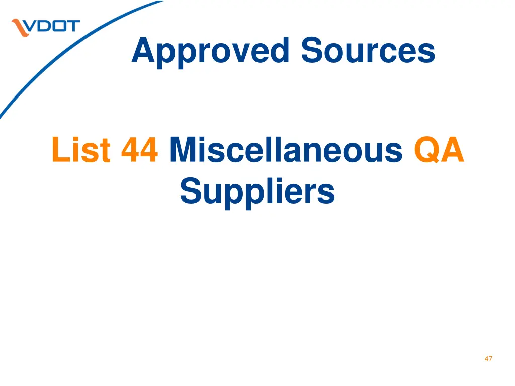 approved sources